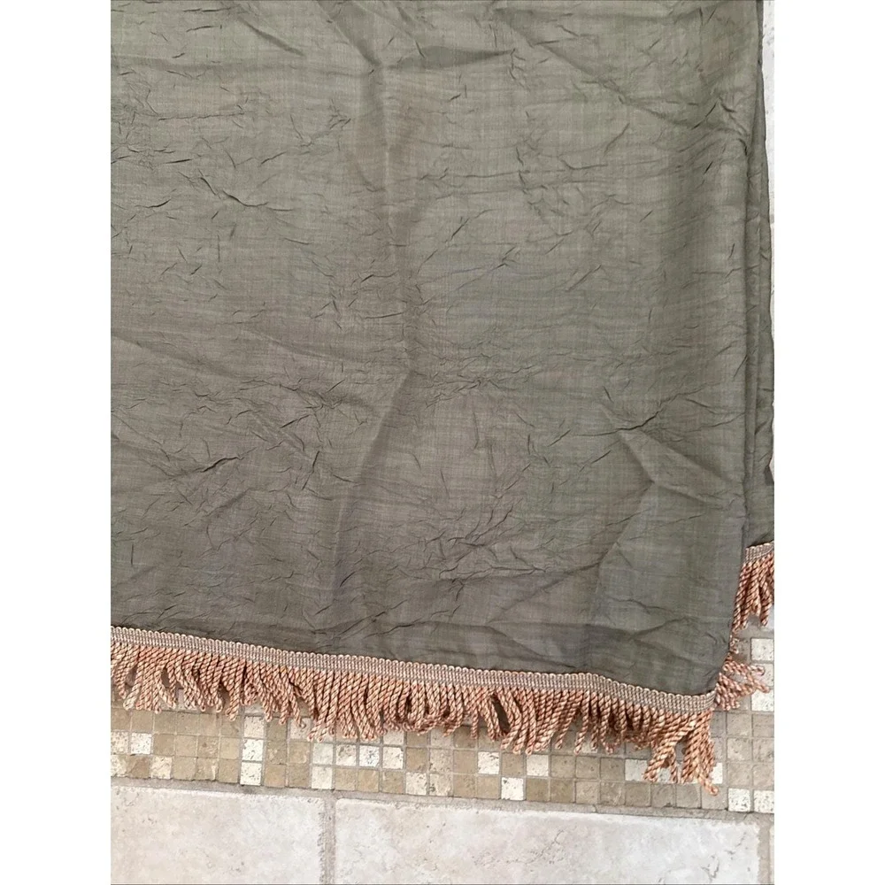 Croscill Scarf Valances Green Crinkle Fringed 2 at 215